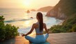 © Nguyễn Thị Thứ - Serene sunset yoga by the tranquil ocean view