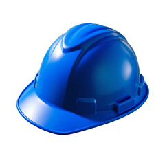 Blue safety hat isolated on transparent background