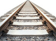 © cac_tus - Railway tracks stretching into the horizon, perspective view. Transportation and travel infrastructure concept