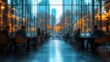 © Minijus - A softly blurred networking event featuring business professionals in formal attire, mingling and conversing in a modern venue with warm lighting, creating a vibrant yet professional atmosphere