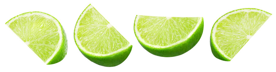 Wall Mural - Natural fresh slices lime isolated, transparent png, PNG format, cut-out, Collection