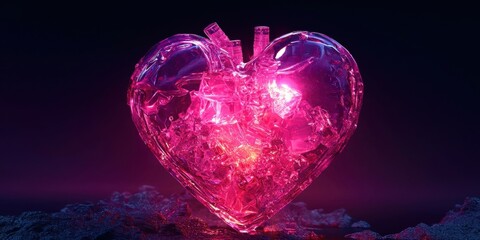 Wall Mural - heart made of ice and glass