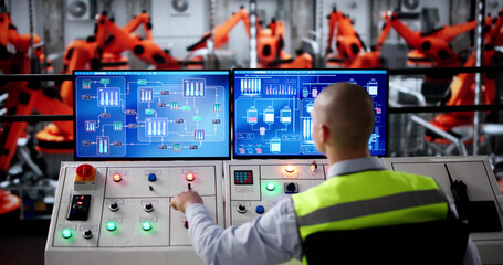 Leinwandbilder - Scada Desktop Software On Computer