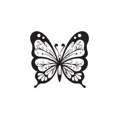 Creative simple Butterfly silhouette vector Style with white background