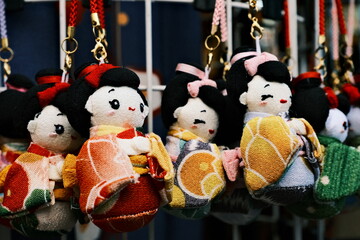 Japanese doll keychain