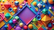 © lapeepon - Colorful abstract tabloid background with geometric shapes and vibrant colors, shapes, abstract, tabloid, background