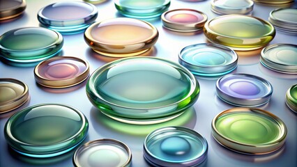 Glass buttons and glossy round shapes in rendering, glass, buttons,glossy, round, shapes,rendering, digital, design