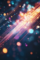 Wall Mural - abstract light trails with vibrant colors and bokeh effect