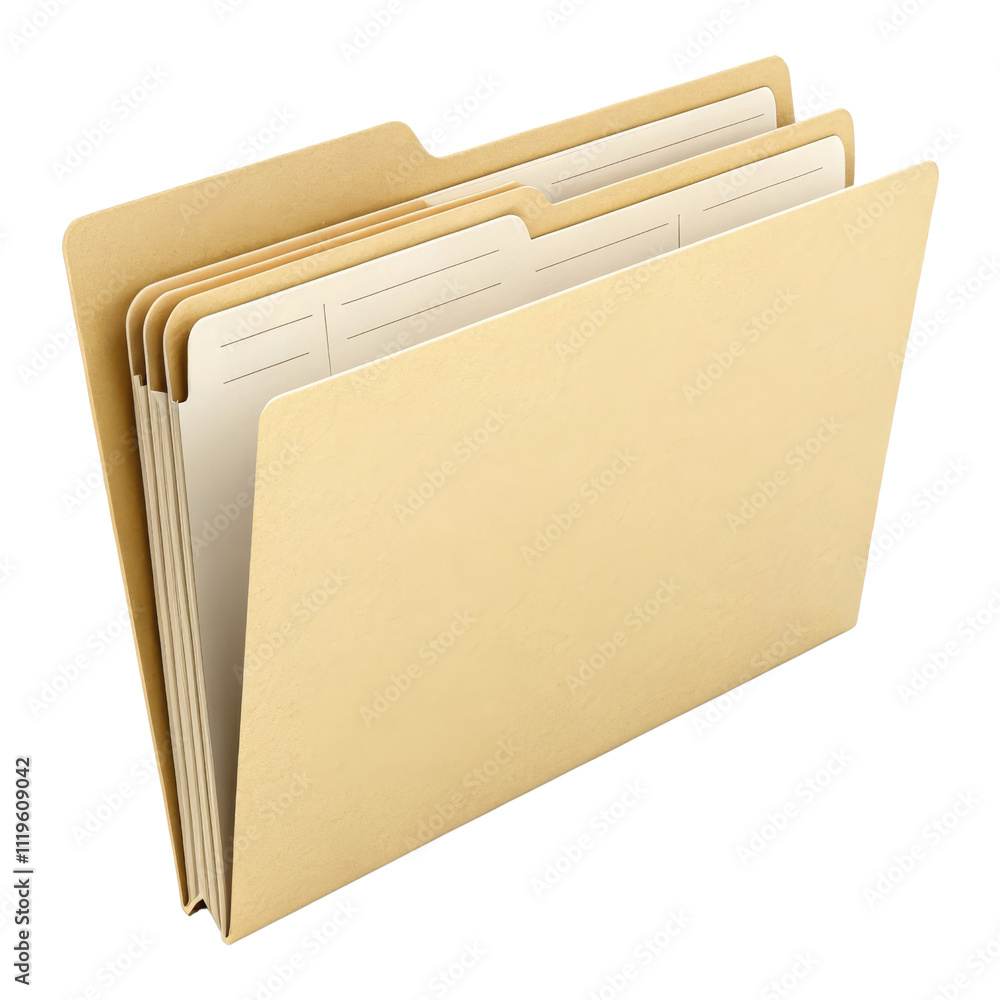 Clean Document Folder Clean Document File Folder with Dividers and Blank Tabs Stock Photo ...