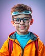 © Jeffrey - Portrait of young teen with eyeglass colorful jacket