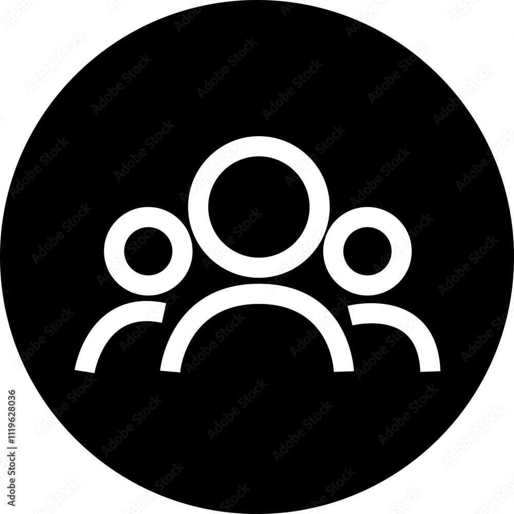 People flat icon. Team user icon. Community icon User profile symbol. Group of people or group of users collection isolated on transparent background. Persons symbol stock vector black.