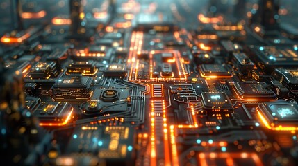 futuristic technology lines background with light effect