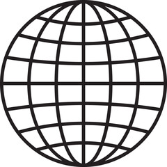 Wall Mural - World globe icon. Earth globe sign. World globe grids in circle form. Linear striped spheres, earth latitude and longitude line grid. World planet earth icon - stock vector.