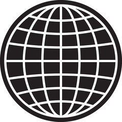 Wall Mural - World globe icon. Earth globe sign. World globe grids in circle form. Linear striped spheres, earth latitude and longitude line grid. World planet earth icon - stock vector.