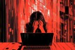 © Jadestar - Cyberbullying Illustration Person in Distress Facing Online Harassment in Abstract Red Background