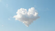 © Olga - Fluffy heart-shaped cloud in a blue sky, symbolizing love and affection for Valentine's Day