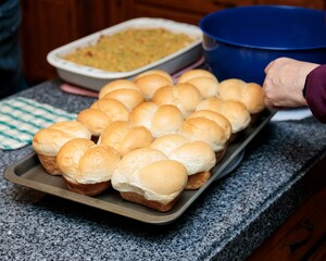 hand made dinner rolls for the Thanksgiving Day table to be shared with family and friends