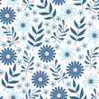 © Marisha paint - Seamless floral pattern of leaves and flowers. Vector illustration.