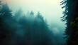 © Animager - Ethereal mist envelops a serene fir forest with a nostalgic retro vibe