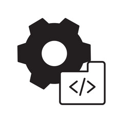 software development glyph icon with white background vector stock illustration