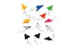 © Solaiman77 - Illustrative paper plane vectors for playful educational materials, Colorful and dynamic origami airplanes enhancing digital content, airplanes, paper, flight, origami, aviation, toys, crafts, kids