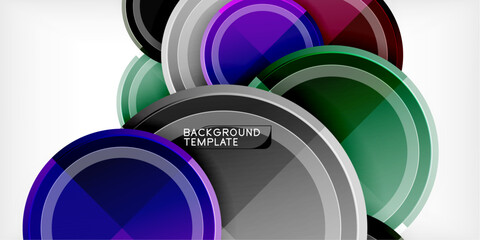Fototapete - Minimal geometric abstract background. Circle triangle design