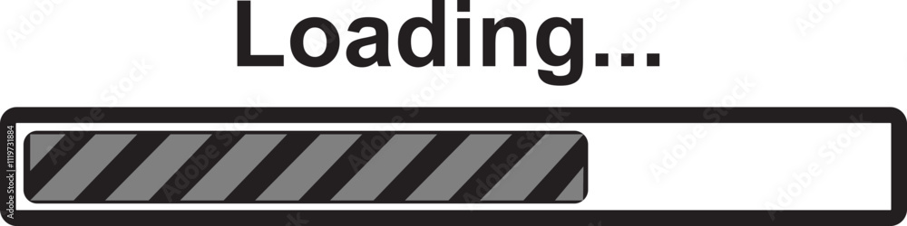 Loading bar icon. Loading bar progress icon, load sign vector ...