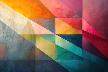 Canvas Print - A vibrant and detailed geometric pattern on a wall, suitable for use in decorative or creative projects