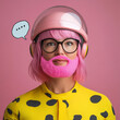 © Blue_Utilities - Stylish futuristic portrait in pink with bold artistic elements