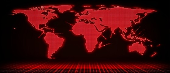 Wall Mural - red background with a globe on it. the globe is surrounded by a red border and has a lot of numbers 