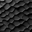 © Ussadang - An organic pattern of dark gray lines creates the illusion of a wavy hexagon on a black background. A complex and textured design adds depth to the black canvas.