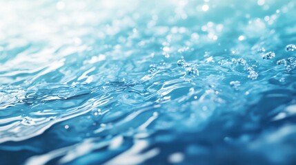 Wall Mural - A serene close-up of shimmering blue water, showcasing the reflective surface and gentle ripples.