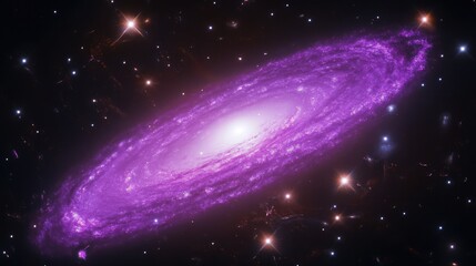 Wall Mural - Vivid purple galaxy with swirling stars and cosmic elements showcasing the beauty of the universe and astronomical phenomena.