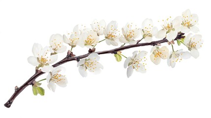 Canvas Print - Delicate White Blossoms on a Branch of a Tree