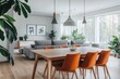 © khalid_spk - Modern open concept living space minimalist interior design wooden dining table
