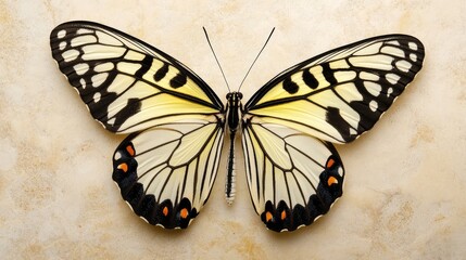 Wall Mural - black veined tiger butterfly danaus melanippus hegesippus on textured background showcasing intricat