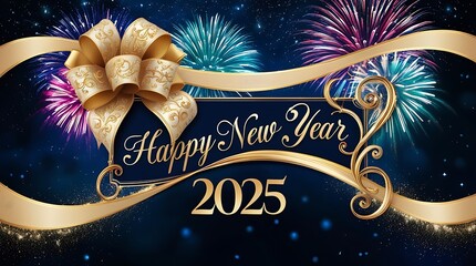 Wall Mural - happy new year 2025 card ai generative
