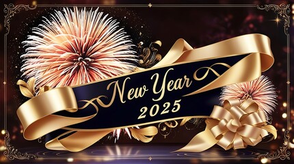 Wall Mural - happy new year 2025 party ai generative