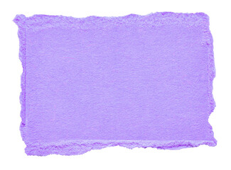 Wall Mural - isolated cut out torn piece of blank purple violet paper note cardboard with texture and copy space 