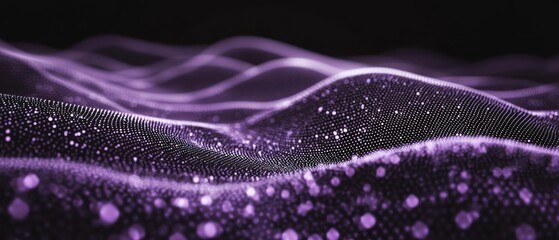 Aufkleber - Abstract purple wave pattern with sparkling particles, creating a dreamy atmosphere.