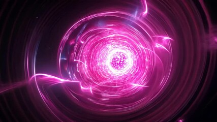 Wall Mural - Abstract pink vortex with glowing energy and light effects, creating mesmerizing sense of depth and motion, perfect for sci fi themes and captivating visuals.