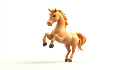 Aufkleber - A stylized, animated horse rearing up, showcasing a playful and cheerful design.
