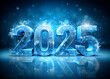 © nuserve - New year 2025 on cinematic ice blue background