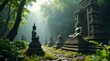 © Jonni78 - Buddhist statues among ruins, dense green forest, epic cinematic angle
