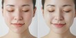 © chic designs - スキンケアの変化を分割画面で比較する前と後