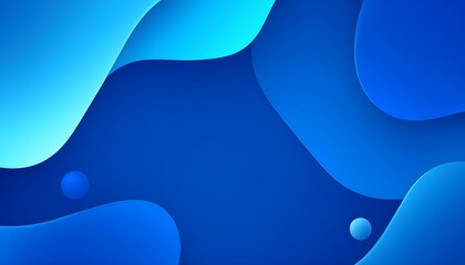 Fototapete - Light blue background with smooth gradients and simple shapes, ideal for web and graphic design projects. A vibrant abstract blue background, ideal for design use, featuring smooth gradients