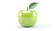 © Sakera - 3D Green apple icon on a white background