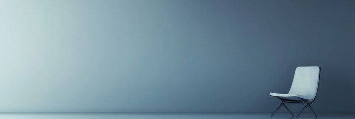 Aufkleber - A minimalist scene featuring a solitary chair against a gradient wall.