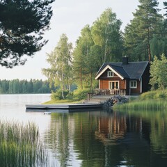 Poster - The lakes in Finland are a great place to spend the summer holidays with the whole family