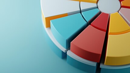 Aufkleber - Close-up of a colorful pie chart on a financial dashboard, representing market analysis and strategic planning